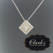 Clarks Diamond Jewelers - White Gold with Diamonds Pendant and Chain