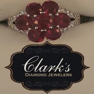 Clarks Diamond Jewelers - White Gold Ruby and Diamond Ring