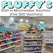 Fluffys Candy - $100 in Merchandise Vouchers-Packaged as Five $20 Cards