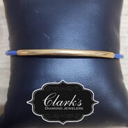 Clarks Diamond Jewelers - Blue Leather and Metal Bar Bangle Altiplano