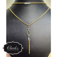 Clarks Diamond Jewelers - Double Labradorite and Spike Lariat Necklace