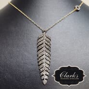 Clarks Diamond Jewelers - Large White Topaz Feather Necklace