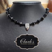 Clarks Diamond Jewelers - Black Spinel Druzy Pendant Necklace