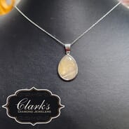 Clarks Diamond Jewelers - Silver and Yellow Sapphire Pendant
